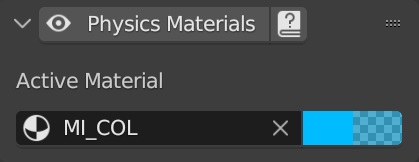 Simple physic materials panel