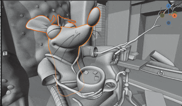 Gif showing the creation of a mesh collider