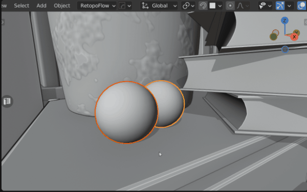 Gif showing the creation of a sphere collider