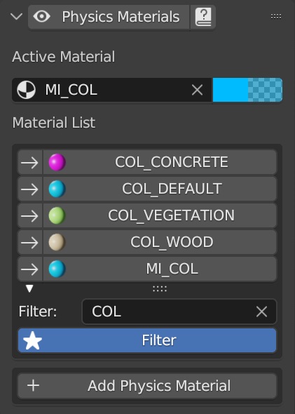 Advanced physic materials panel