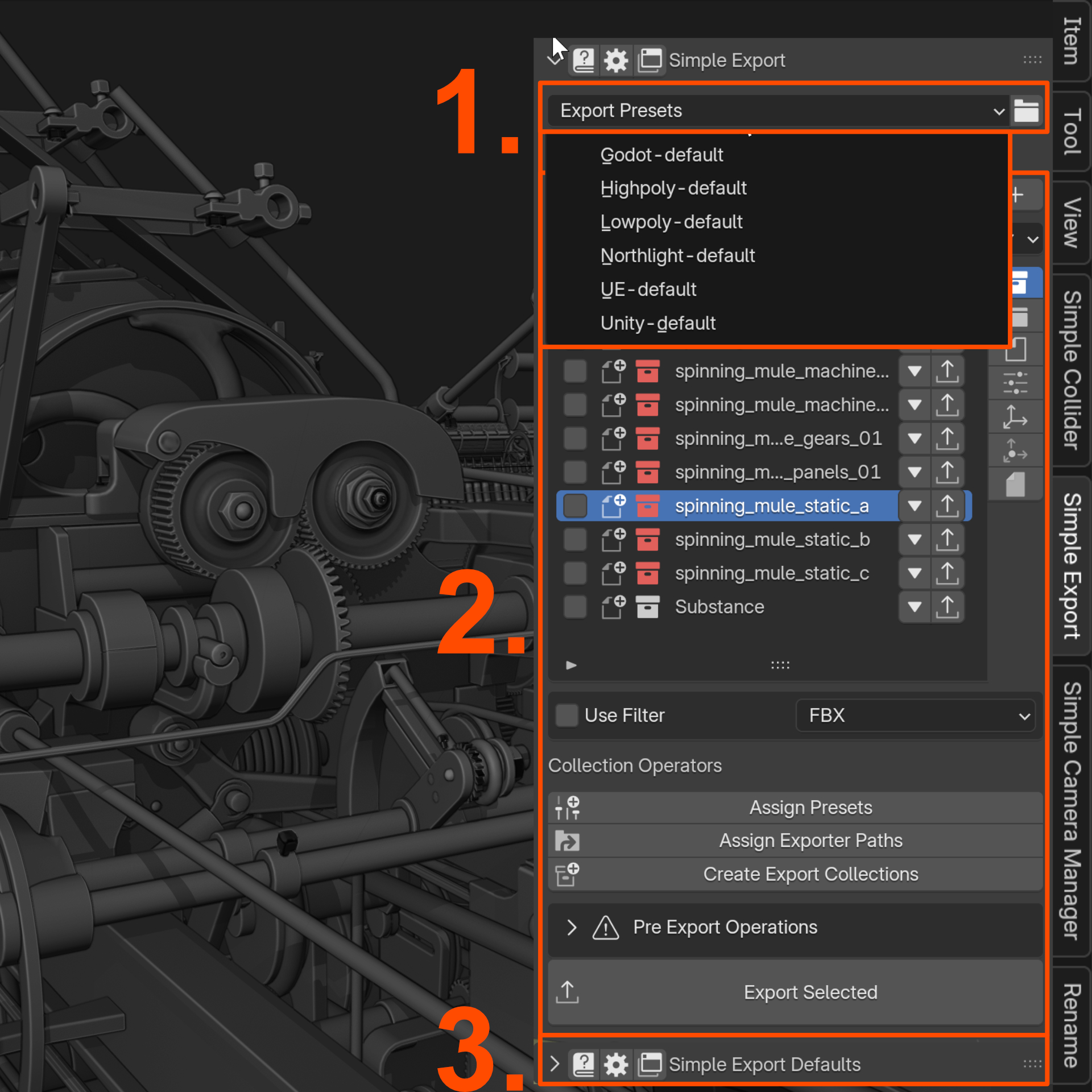 Simple Export Panel