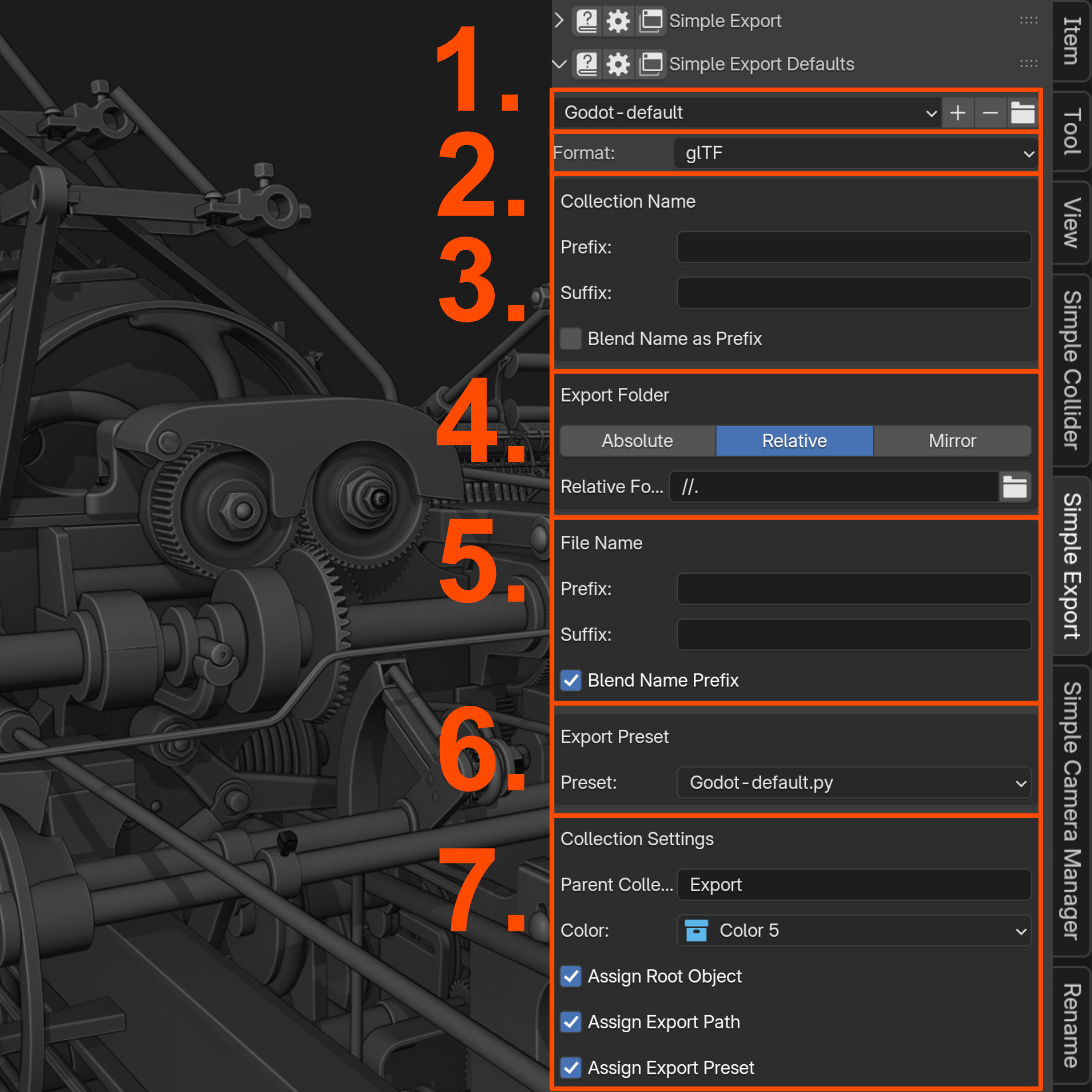Simple Export Panel