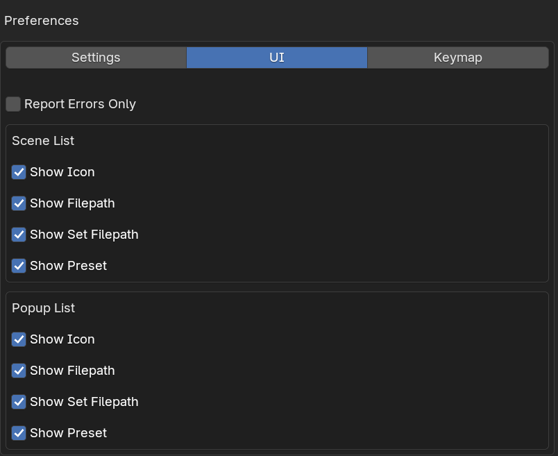 Image of Export list with the most essential elements only