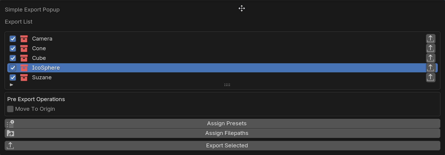 Image of Export list with the most essential elements only